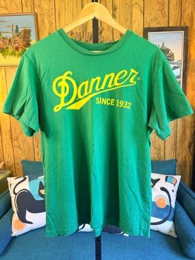 Danner Green T-Shirt with Yellow Script Logo